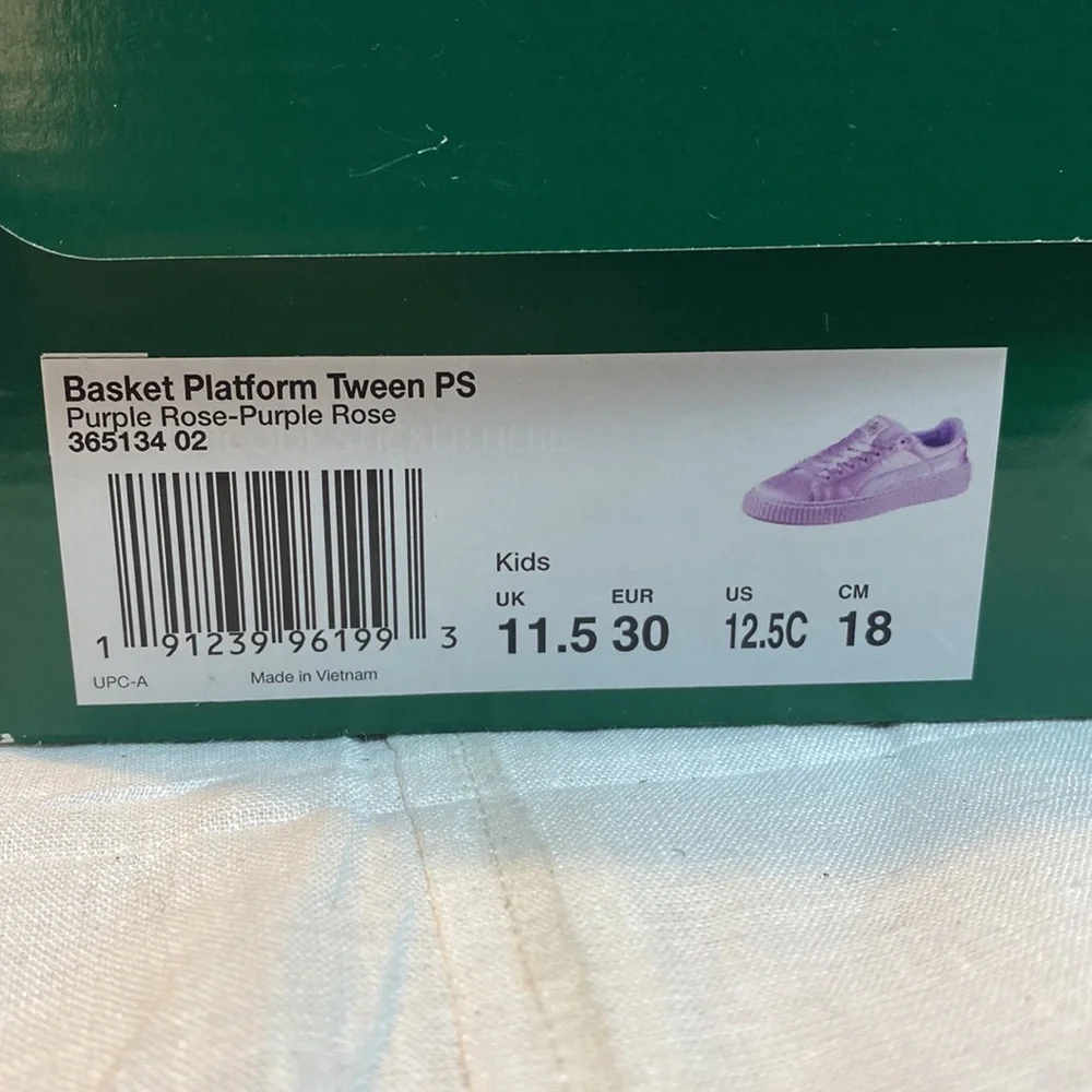 Puma kids Purple shoes Size 12.5 new - Picture 6 of 6